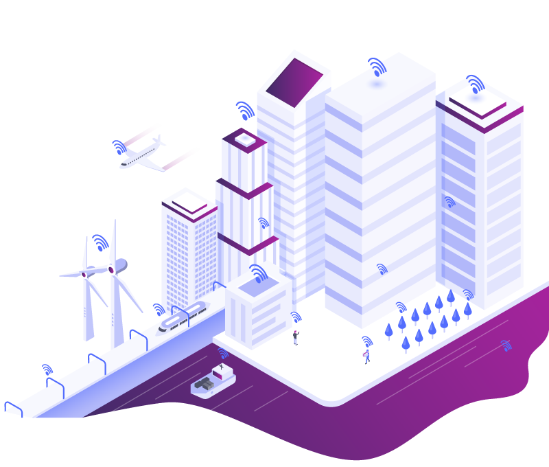 lpwan_smart_city_isometric_1 lpwan smart city isometric representation